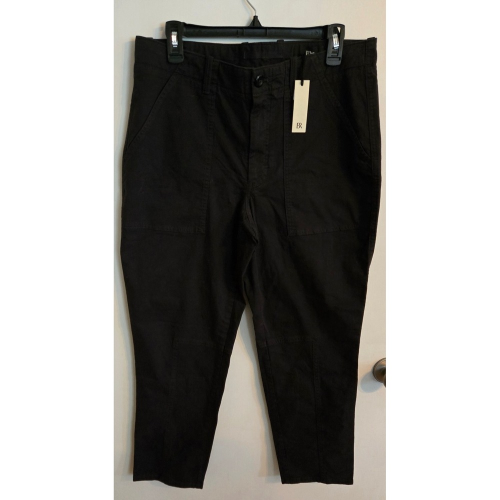 Banana Republic Utility Cropped Pants Black High Rise Size 12 NWT $100
